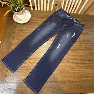Jean's Denim Womens Junior Jeans Size 12 Blue Distressed Denim Casual